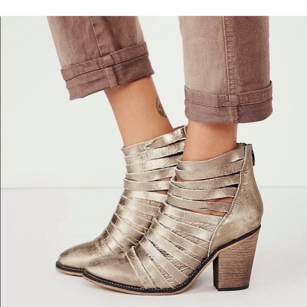Free People Metallic Hybrid Booties size 38